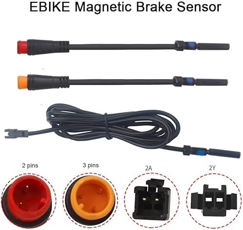 Sensore di freno magnetico per bici elettriche, con un cavo di lunghezza 30/150 cm, 2 pin, 3 pin, modello 2A, 2Y, per qualsiasi bicicletta elettrica (2 pin) - Ysert