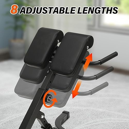 Roman Chair, Macchina per Estensione della Schiena, Panca Pieghevole per Addominali, Panca per Estensione della Schiena, Roman Chair Regolabile in 8 Posizioni - Ysert