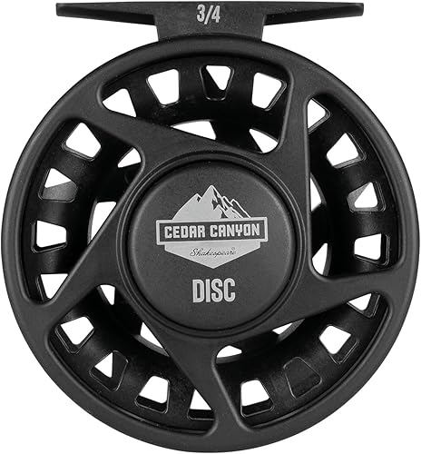 Shakespeare Mulinello da pesca a mosca Cedar Canyon Click - Costruzione leggera in grafite, sistema di trascinamento a scatto regolabile, prestazioni fluide - Più dimensioni - Ysert