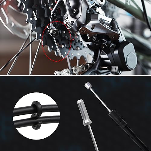 Set Cavi Cambio Bicicletta, Sostituzione Cavo Freno Bici, Kit Universale Cavo Deragliatore di Ricambio, Set Cavo Freno Bici da Strada per Riparazione Mountain Bike - Ysert
