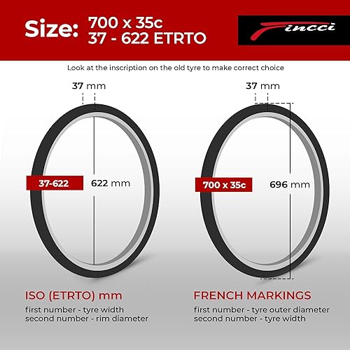 Fincci Copertone 700x35c - Pieghevole Pneumatico 28, Gomme Bici da Corsa con Protezione Antipuntura Antiforatura da 3 mm - per Elettrica Bici, Montagne Bicicletta 37-622 - Accessorio per ciclismo 1 - Ysert