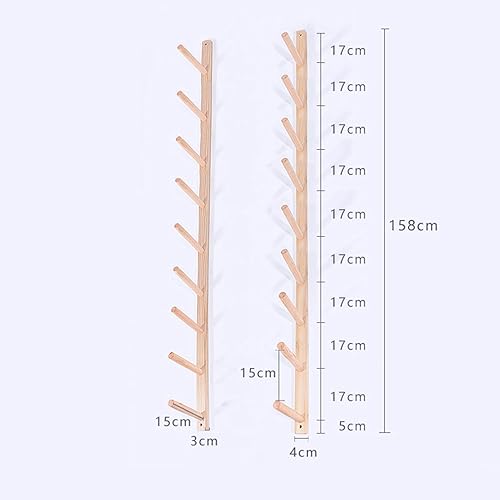 Supporto da Parete per Tappetino da Yoga in Legno, Supporto da Parete Tappetino per Esercizi Rullo in Schiuma e Porta Asciugamani, Ripiano Organizer per Palestra Domestica - Ysert