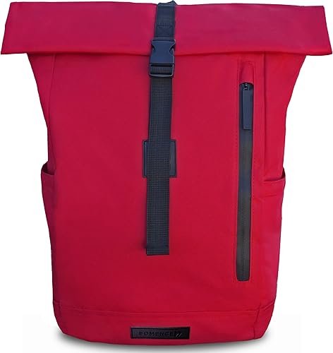 Zaino Rolltop per uomo e donna – Zaino Rolltop in PET riciclato – Zaino in tinta unita ultra leggero con scomparto per computer portatile – Zaino urbano resistente all'acqua - Ysert