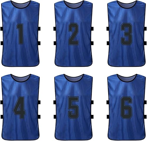 Maglie da calcio numerate Bavaglini da calcio numerati Gilet da calcio Scrimmage Vest Squadra di calcio Gilet da basket Scrimmage Gilet numerato Bavaglini da calcio Pinnies da basket 12 PCS Adulti - Ysert