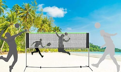 Rete da pallavolo Professionale Rete da Giardino con Pali Altezza regolabile altezza massima 255 cm rete Portatile per Bambini e Adulti Da beach volley, beach soccer, racchettoni, beach tennis - Ysert