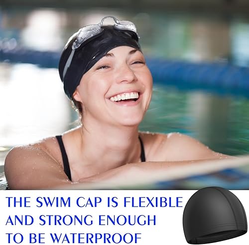 Cuffie da Nuoto Cuffia Piscina per Uomo Donna Cuffie Piscina, Impermeabile e Elastica per Piscina, Protezione Ottimale dei Capelli, Adatta a Nuotatori Professionisti e Principianti - Ysert