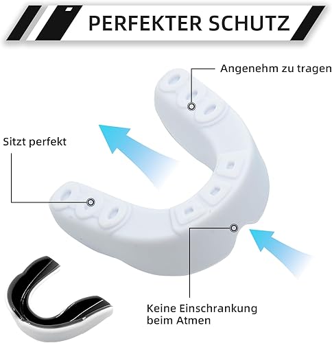 5 Pezzi Paradenti Sportivo adolescenti e Bambini, Paradenti Kick Boxing, Paradenti Professionale Slim per Rugby, Boxe, Arti Marziali, Hockey, Arti Marziali Miste, Taekwondo - Ysert