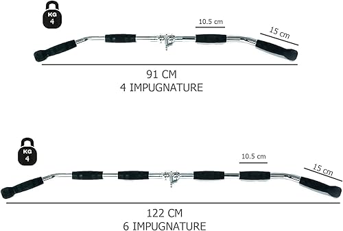 Barra LAT Machine Professionale con Gancio Girevole | da 91 E 122 Cm | Palestra e Home Gym - Ysert