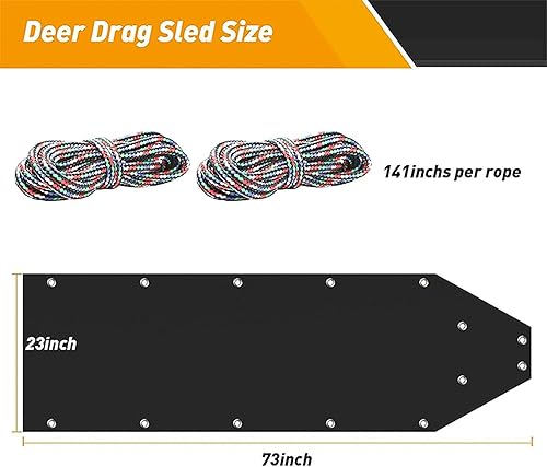 Slitta da Neve | Slitta Pesante per Trainare Cervi e Legna da Ardere | Slitta da Pesca sul Ghiaccio e Caccia | Ideale per Tirare Neve | Attrezzature da Caccia e - Ysert
