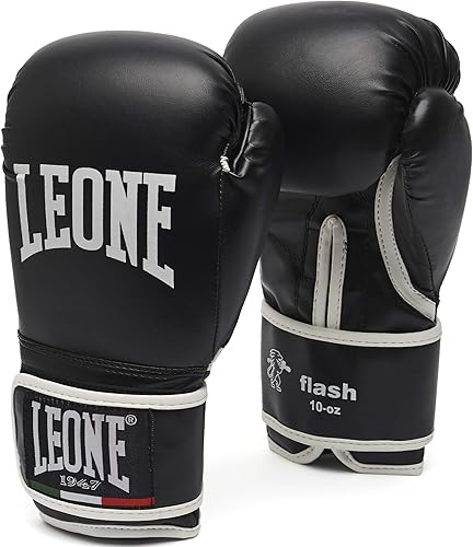 LEONE 1947 - Sacco Allenamento Made In Italy, Nero, 30 Kg - Esclusiva  & Flash Guantoni, Nero, 10 Oz - Ysert