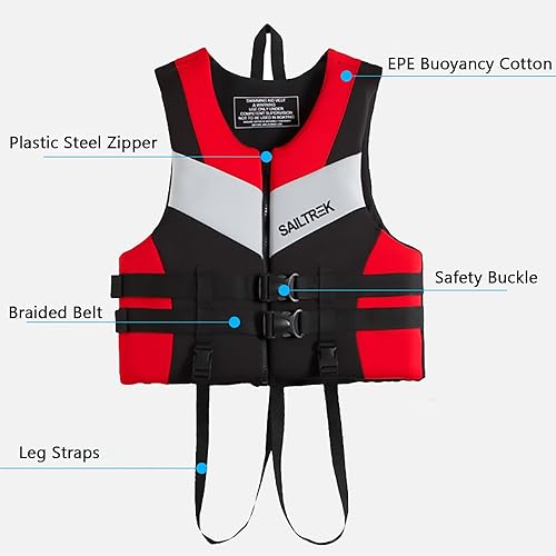 ZTMHRG Giubbotto salvagente per Adulti Giubbotto di galleggiamento di Sicurezza in Neoprene Leggero per Kayak Canottaggio Surf Sicurezza alla deriva - Ysert