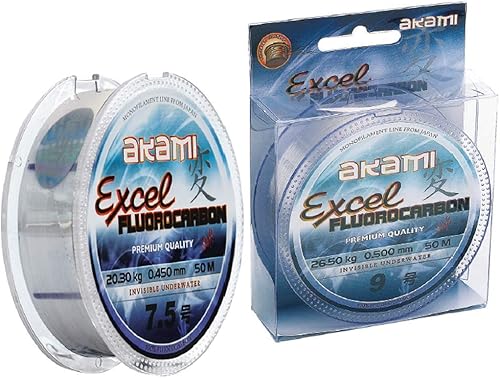 AKAMI Excel FLUOROCARBON Diametro 0.185mm 50metri restisteza 4.25kg di altissima qualità - Ysert