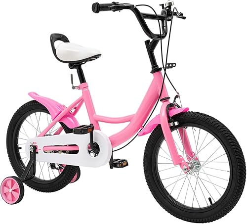 Bicicletta per bambini da 16 pollici, unisex, per bambini, con ruote di supporto rimovibili, per bambini di 5-8 anni - Ysert