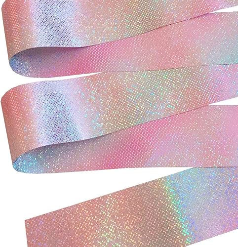 2 nastri lampeggianti per danza, nastro da ginnastica da 190 cm, bacchetta rotante per ballerini, per bambini, ballerini, allenamenti, feste di compleanno, esibizioni. - Ysert