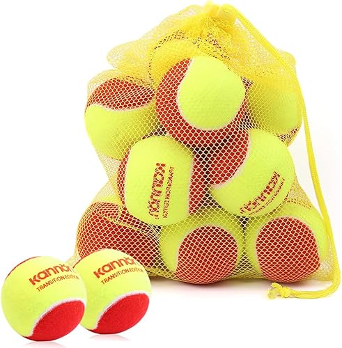 Palline da Tennis, 12 Pezzi Stage 3 Palline da Tennis Starter con Borsa per il Trasporto Palle da Allenamento 75% a Pressione Ridotta per Principianti Bambini e Cani - Ysert