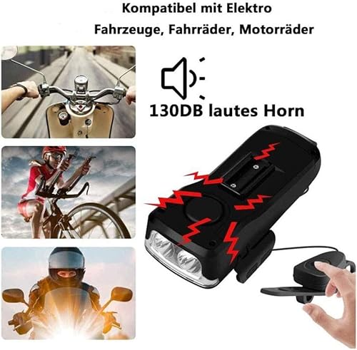 Supporto per telefono e set di luci per bici, faro per bicicletta ricaricabile USB impermeabile con tromba e power bank, supporto universale per manubrio - Ysert