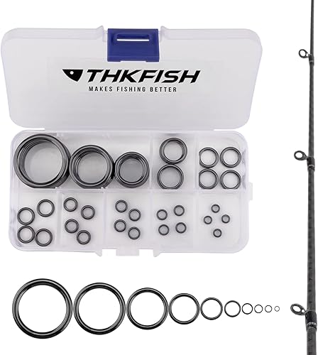 THKFISH Anelli Canna da Pesca Kit Riparazione Canna da Pesca Anello Guida Canna da Pesca Guide in Ceramica Anello 40 Pz - Ysert