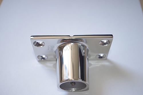 Base Rettangolare per Tubo da 25 mm in Acciaio Inox 316, Argento - Ysert