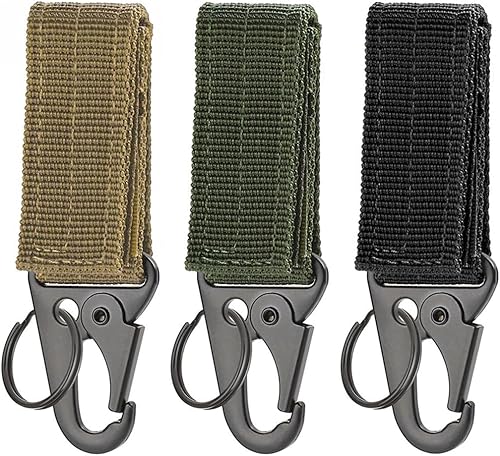 3 pezzi Tactical Gear Clip,all'aperto,Gancio Molle Tattico,Portachiavi Tattico in Nylon alpinismo,Fibbia della Cintura - Ysert
