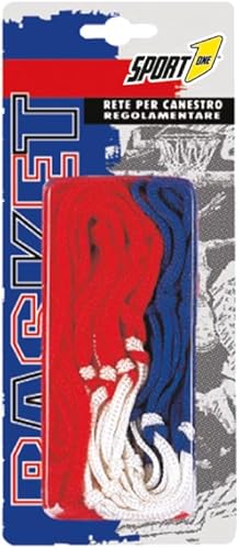 Rete canestro. Rete di ricambio per canestro regolamentare 46 cm. Rete basket a 12 ganci. Rete canestro basket esterno/interno. Baskeball net. Rete da basket resistente e tricolore. - Ysert