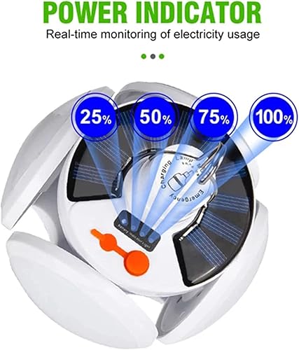 Lanterna da Campeggio a Led Solare, Luce da Campeggio 5 Modalità di Illuminazione, Lampade Ricaricabili da Esterno IPX7 Impermeabile per Tenda Campeggio Pesca Emergenza - Ysert