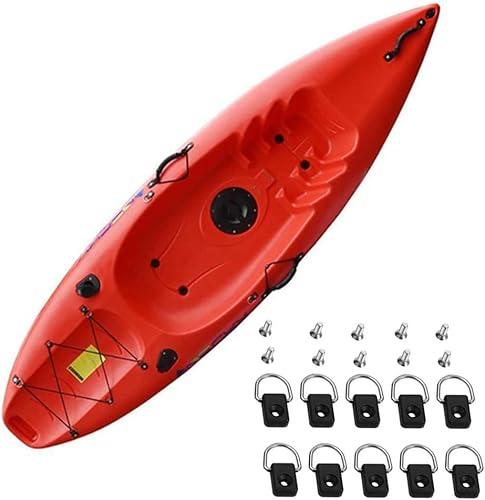 12 pcs Canoa per Barche Anello D con Kit Viti, D Ring Subacquea Kit di Fissaggio ad Anello per Ponte di Sicurezza D Ring per Barca,Canoa, Rimorchio - Ysert