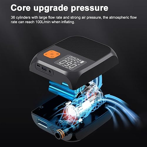 Pompa elettrica SUP da 25 PSI, pompa ad aria ad alta pressione, batteria da 8000 mAh con 6 ugelli e luce LED per barca gonfiabile, tavola da surf, materasso ad aria, galleggianti - Ysert