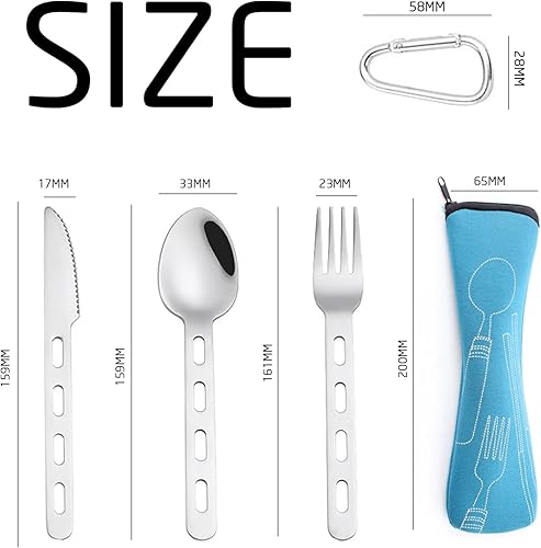Set Di Posate Da Campeggio, Combinazione Forchetta, Cucchiaio E Coltello, Posate In Acciaio Inossidabile, Posate Da Esterno Riutilizzabili - Ysert