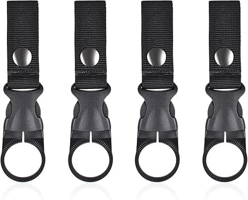 Clip Porta Bottiglia D'acqua, Portachiavi Porta Bottiglia con Fibbia per Cintura, 4 Pezzi, Nero - Ysert