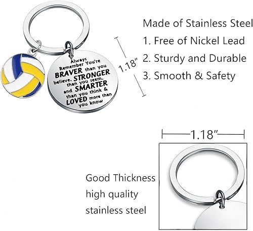 BNQL Portachiavi a forma di pallavolo, regalo per giocatori di pallavolo, amanti della squadra, allenatore, pallavolo, regalo di ispirazione - Ysert