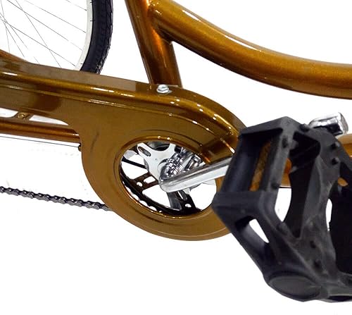 24', triciclo per adulti, 6 marce, bici cruiser a 3 ruote, con cestello grande, per attività all'aperto, shopping, tempo libero, picnic, per donne, uomini, anziani - Ysert