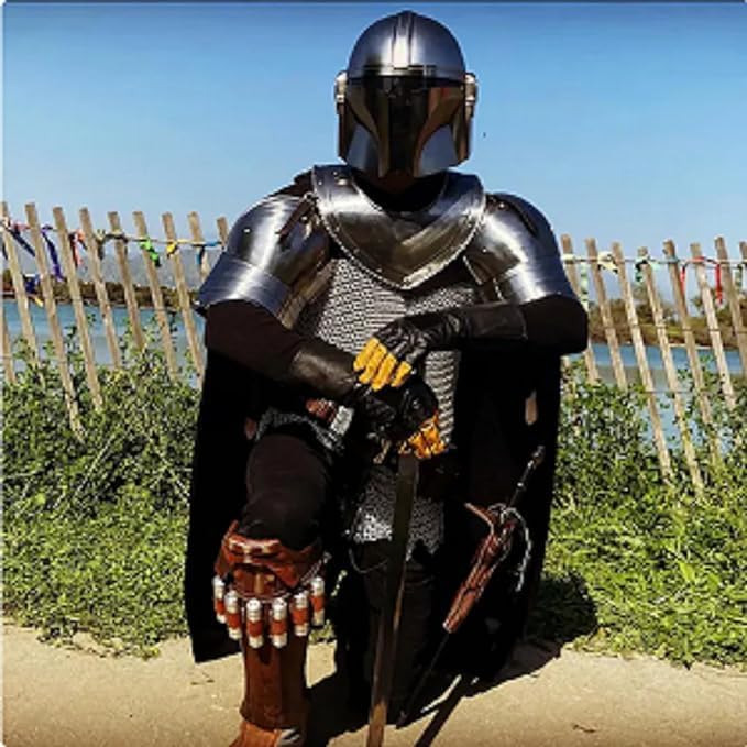 Set di spolette in Ferro Medievale, per Braccio, Spalla, Vichingo, crociato, Pauldrons Armor - Ysert