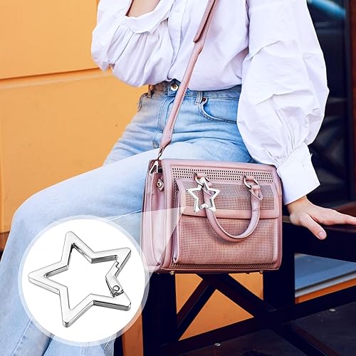 4 Pezzi Moschettone a Stella Gancio per Moschettone Argento Metallo Moschettone a Chiave a Stella 4 x 4 cm Portafoglio Moschettone a Stella per Viaggi Campeggio Pesca ed Escursionismo - Ysert