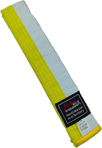 MingQian, cintura per taekwondo, karate, judo, aikido, arti marziali, grado di colore: bianco, giallo, verde, blu, rosso, nero, larghezza vita 4 cm, lunghezza 200 cm-320 cm - Ysert