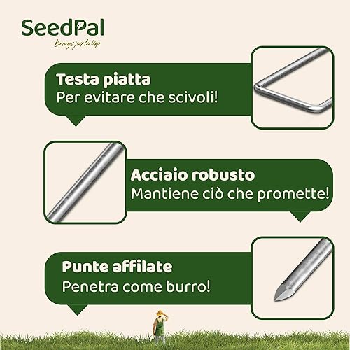 Picchetti in Acciaio Zincato (250 Pezzi) - Picchetti per Telo di Pacciamatura, Recinzione e Camping - 150mm di Lunghezza, 25mm di Larghezza, Ø 3mm - Ysert