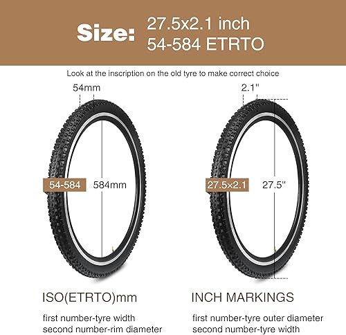 GREliving Confezione da 26/27,5/29 x 2,1 pollici, pneumatici per bici da corsa, bici da città - Ysert