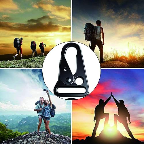 Tattico Moschettone, 12 Pezzi Moschettone in Tessuto, Moschettone Gear, Ganci per Clip Alpinismo, Moschettone Esterno, per Alpinismo, Campeggio, Escursionismo, Caccia, Tiro, Attività All'Aperto (Nero) - Ysert