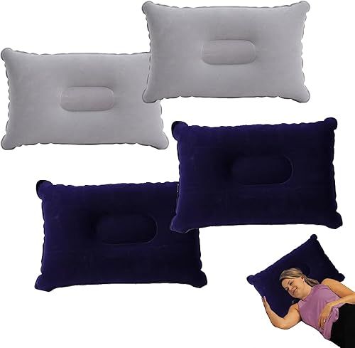 4 Pezzi Cuscini Gonfiabili, Cuscino da Viaggio, Cuscino Gonfiabile Campeggio, Cuscino Gonfiabile da Spiaggia, Cuscini Gonfiabili Portatile per Campeggio e Viaggio, Escursionismo (4 Pezzi) - Ysert