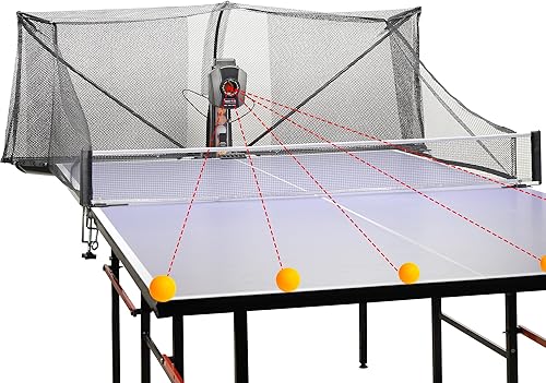 Robot da Ping Pong, 50W Macchina Automatica per Palline da Ping Pong con Rete per la Raccolta delle Palline per Allenamento, 36 Diverse Palline Rotanti - Ysert