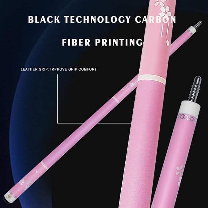 Stecca da Biliardo Professionale T700 in Fibra di Carbonio, Testa da 12,5 mm, 57,9” Per Giochi Con Otto e Nove Palle Nere - Ysert