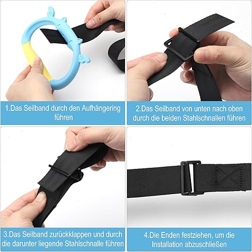 Set di anelli da ginnastica per bambini, per la casa, per bambini, anelli da ginnastica, anelli da ginnastica, anelli da ginnastica, anelli da allenamento, cinghie regolabili, anelli da allenamento - Ysert