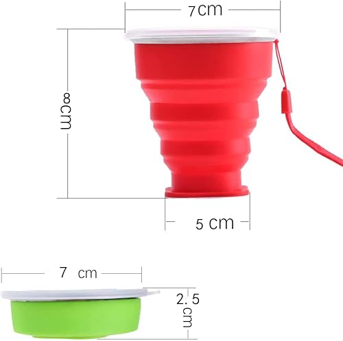 Set di 6 Tazza da caffè Portatile, Tazza da Viaggio in Silicone Pieghevole per Escursionismo da Campeggio All'aperto e Ufficio, Risparmio Spazio - Ysert