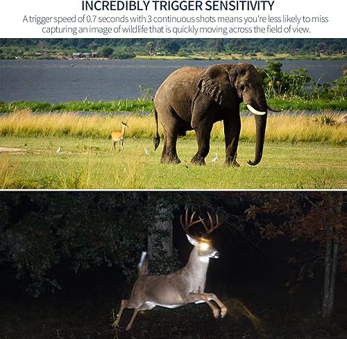 Fototrappola Victure Fotocamera Caccia 32MP 1080P HD Impermeabile IP66 Fototrappola Infrarossi Invisibili con 0.7s Velocità di Innesco Fino a 85ft/22m con Scheda da 32GB - Ysert