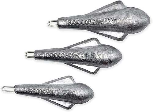 Set 3 Pezzi piombi Surf Casting Roccobomb Fisso con Anello Inox - Ysert