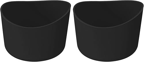 2pz 6cm Copertura in Silicone Protettiva per Bottiglia d'Acqua da 12-24 Oz, Copertura in Silicone Antiscivolo per Fondo Bottiglia, Accessori per Tazze Dalla Forma Irregolare, Nero - Ysert