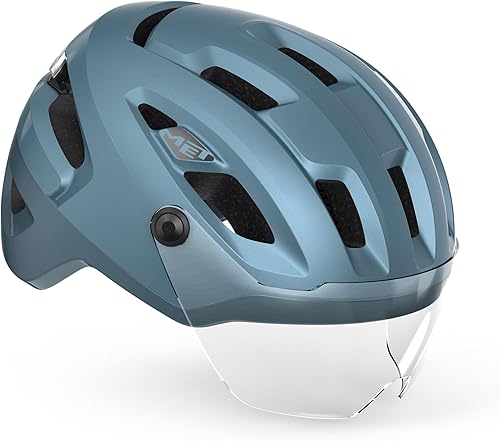Casco E-Bike da Città MET Intercity MIPS - Sicuro, con Ampia Visiera Regolabile e Protettiva, Luce USB, Confortevole - Ysert