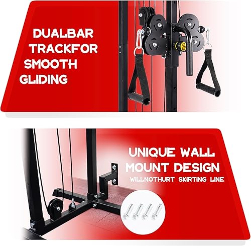 BalanceFrom Tricep Press Down Cable Attachment, LAT Pulldown Attachment, Weight Machine Accessories, V Handle with Rotation, Tricep Rope, Rotating Bar, V-Shaped Bar - Ysert