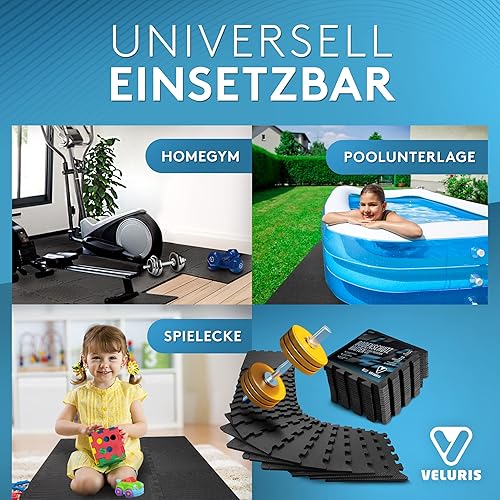 Tappetino protettivo per pavimento [31 x 31 cm] - 18 tappetini extra spessi [20% di protezione in più] - Tappetino protettivo antiscivolo per palestra, fitness, pavimento sportivo, tappetino - Ysert