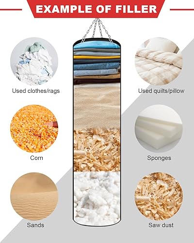 Sacco da Boxe per Adulti Appendere, Non Riempiti Sacchi da Boxe 120cm per Kickboxing Muay Thai Karate Judo Taekwondo MMA Punching Bag - Ysert