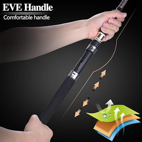 Sougayilang Canna da pesca alla carpa, Porable High Carbon 4 Pc grezzi carpa canna da pesca per viaggi acqua dolce pesca acqua salata - Ysert